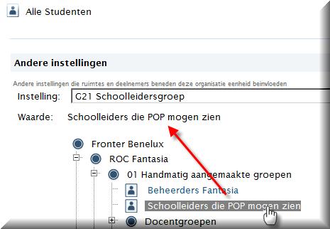 Leden van de schoolleidersgroep kunnen elke student in het POP
