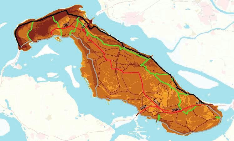 gevoeligheidsberekening gedaan voor het overstromingsrisico bij afwezigheid van de compartimenteringskeringen.