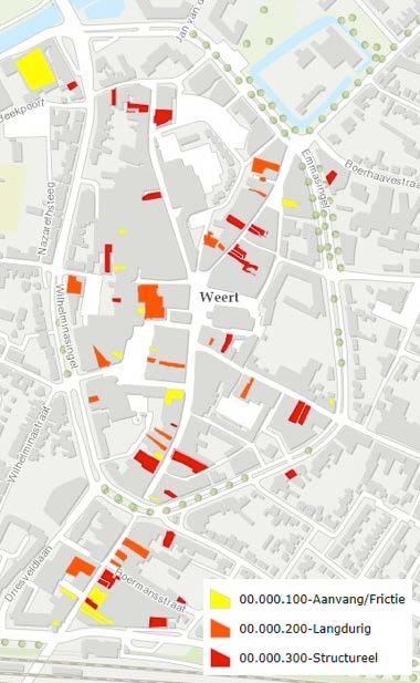 Makelaarsorganisatie Dynamis verwacht in haar rapportage Sprekende cijfers (Winkelmarkt, 2016) dat de leegstandsproblemen in Weert van structurele aard zijn.