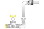 Waterslot EXHAUSTO biedt ook een waterslot voor de condensafvoer van de unit in de afmeting DN32. SYPHONUP (onderdruk) voor aansluiting op de condensafvoer van de unit.