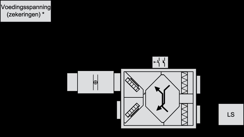 Bedradingsschema's - elementen VEX330H Met externe naverwarmer - Water (HCW) / koudwaterelement