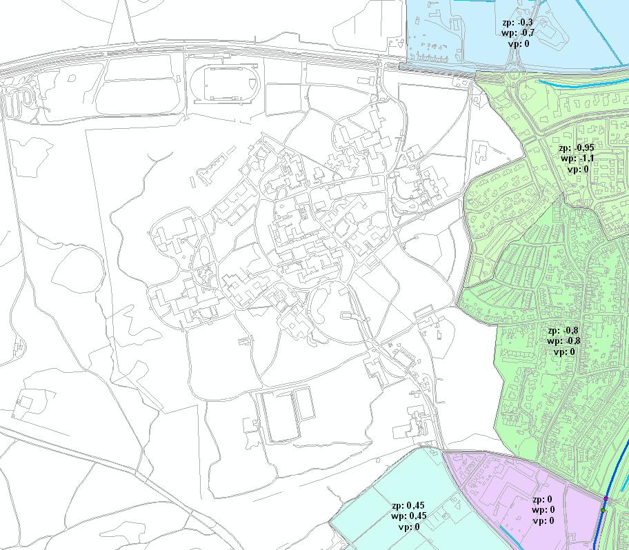 Huidige situatie In verband met de diepe grondwaterstanden bevinden zich binnen het overgrote deel van het plangebied geen ont- of afwateringssloten.