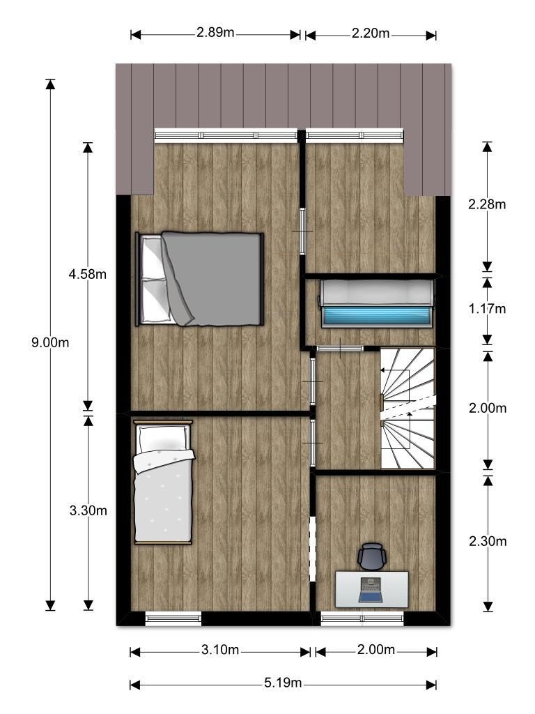 INDELING 1STE ETAGE Makelaardij Stuij & van Dijk Binnendams 118, HardinxveldGiessendam Burg.