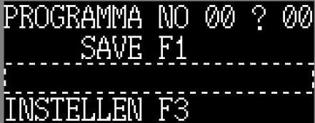 6.4.7 Opslaan programma Als er een programma is ingesteld of er is een wijziging in een programma