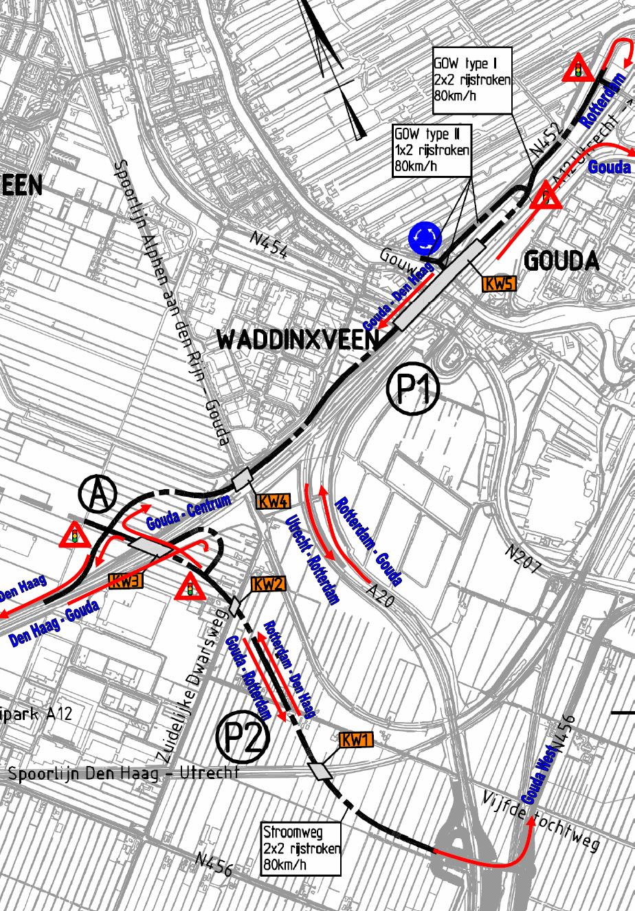 Parallelstructuur A12 inclusief Extra Gouwekruising en