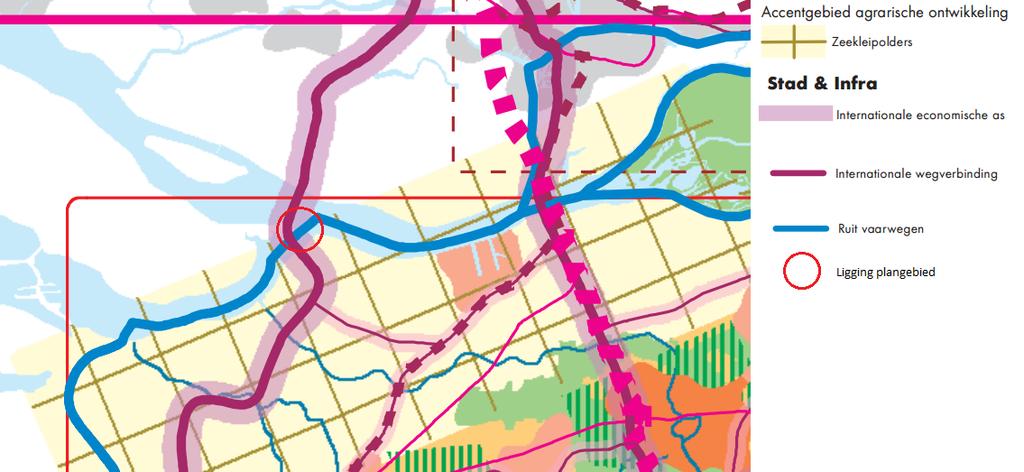 RO Verkoopsteiger sluispad-noord Visiekaart: Accentgebied agrarische ontwikkeling zeekleipolders + ruit vaarwegen Gebiedsgericht werken Een provinciale gebiedsontwikkeling heeft provinciale betekenis