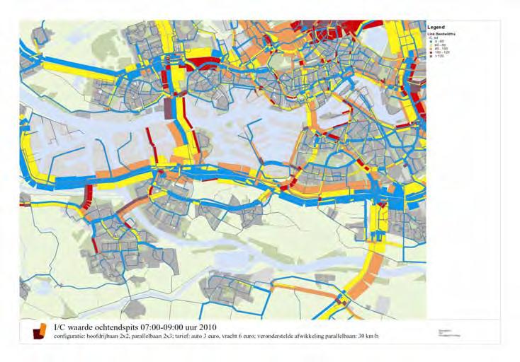 Pagina 12 - in beide varianten blijken de aansluitingen van de parallelbanen ten westen van het Beneluxplein sterk te worden overbelast.