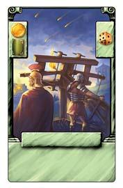 SPECULATOR De speler mag de handkaarten van zijn tegenstander inzien en daarvan één kaart uitkiezen en op hand nemen. TEMPLARIUS Gooi de gevechtsdobbelsteen.