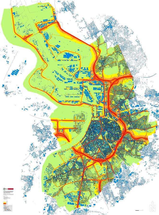 Geluidskaart wegverkeer Lnight agglomeratie Antwerpen Impact s nacht (Lnight) +/- = impact 24u (Lden) spoorverkeerslawaai en industrielawaai