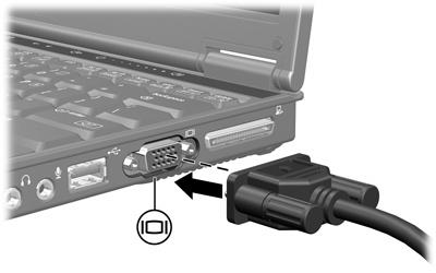 Externe-monitorpoort gebruiken De externe-monitorpoort verbindt een extern weergaveapparaat, zoals een externe monitor of projector, met de computer.