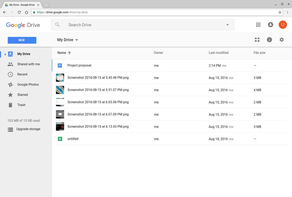 Binnen de app Google Drive Create/Upload (Maken/uploaden) Klik/tik op deze optie om een nieuw bestand te maken dat automatisch is opgeslagen op uw Google Drive of om bestanden of mappen van een