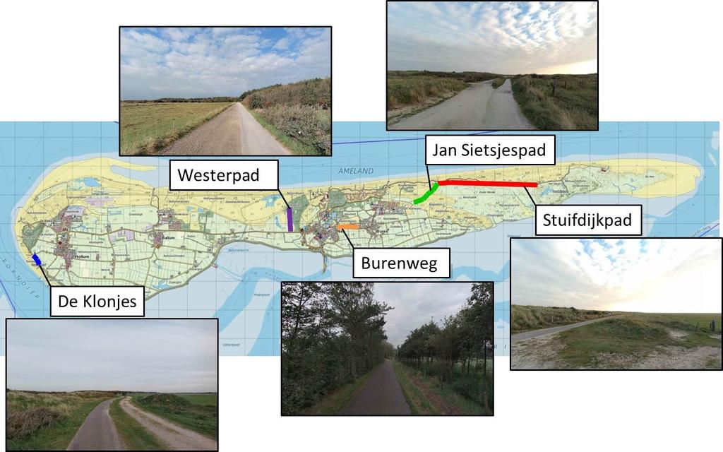 Projectkeuze: Er is in dit voorstel een keuze gemaakt om een vijftal fietspaden/wegen te reconstrueren. Het lange fietspad Hollum-Oerd is, vanwege de lengte, niet meegenomen in de keuze.