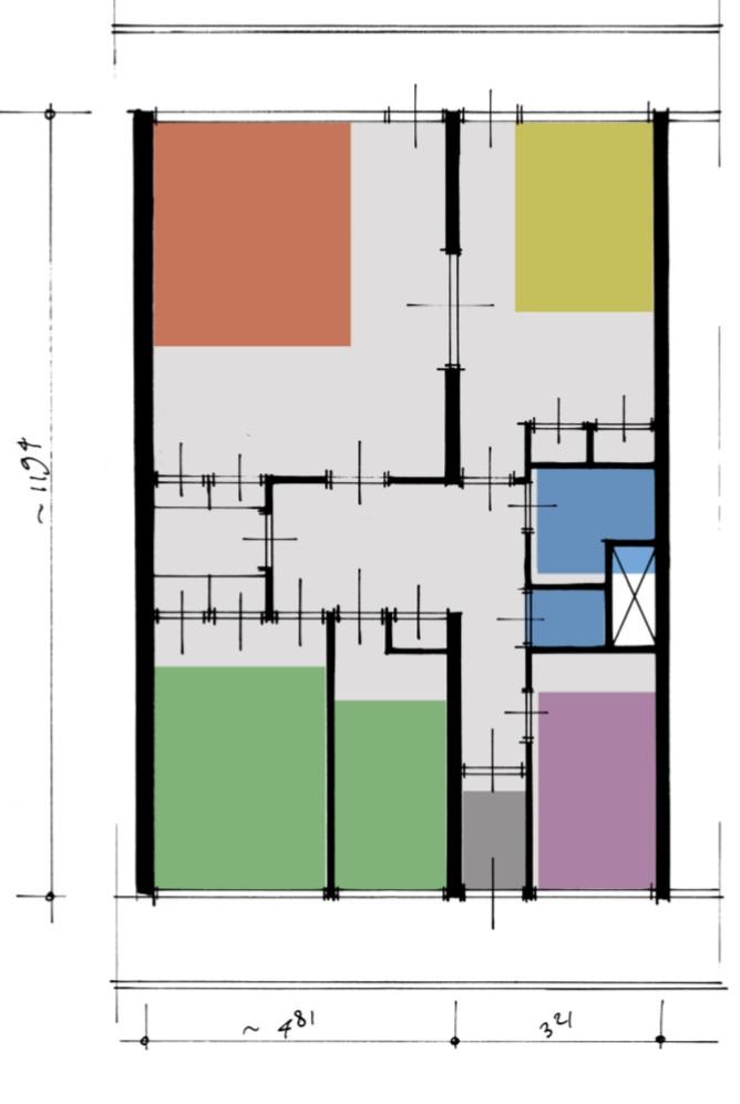 Voorbeeld driekamer galerijwoning Voorbeeld vierkamer galerijwoning (hoek) Het Muwi systeem biedt veel vrijheid in het ontwerp. De blokken (50 x 19,4 x 21 cm) worden gestapeld en later volgegoten.