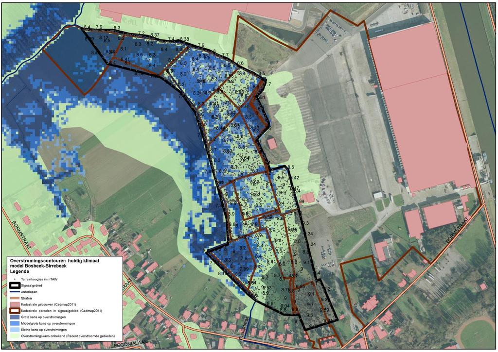 Signaalgebied gelegen buiten de ORL-overstromingsgevaarkaarten (voorlopige kaarten, goedgekeurd op de CIW-vergadering van december 2012)of kaart van recent overstroomde gebieden (ROG-kaart).