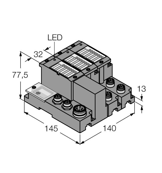 Type Ident no. 1545062 Aantal kanalen 4 Afmetingen (B x L x D) 140 x 145 x 77.5 mm Voedingsspanning max. systeemvoeding I mb (5V) max. sensorvoeding I sens max.