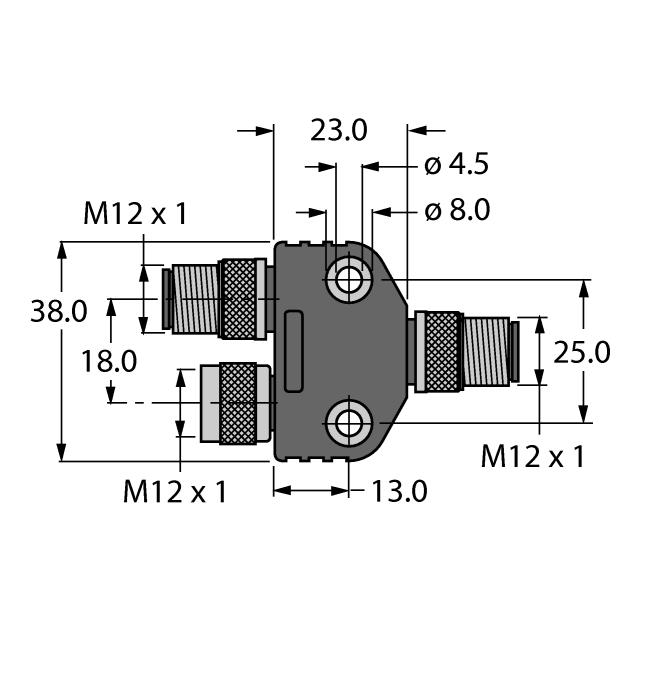 RJ45-connector, 2 m RKSW-D9T451-2M 6915769 Profibus-kabel M12-connector recht op SUB-D, 2 m VB2-FSW-FKW-