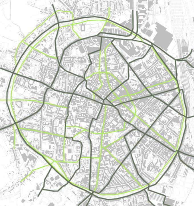 Pagina 23 van 56 BE0114000111 Figuur 13 : bovenlokale en stedelijke fietsroutes GRS 4.3 Vervoersaanbod In dit onderdeel wordt de bereikbaarheid van het projectgebied besproken.