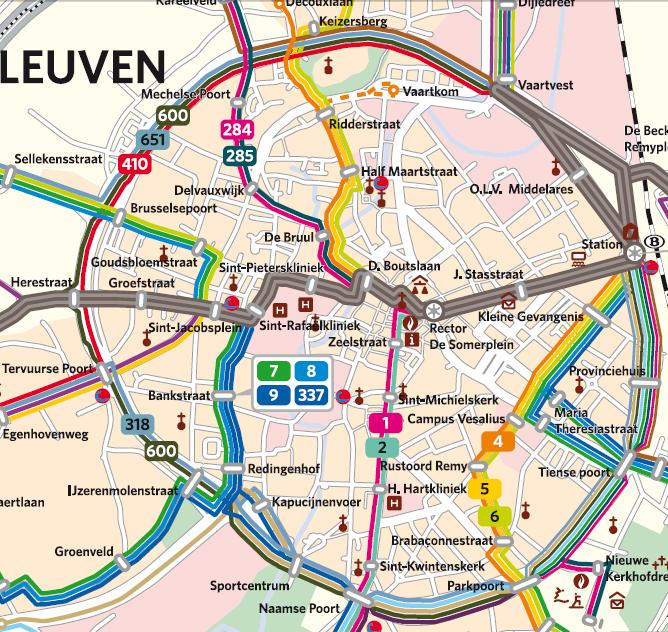 Pagina 28 van 56 BE0114000111 Figuur 15 : uitsnede netplan De Lijn Tabel 2 : Frequentie buslijnen projectgebied, huidige toestand Lijn Amplitude Freq spits Freq dal 284 Mechelen - Boortmeerbeek