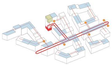 I. VOORSTELLING VAN HET PROJECT TIVOLI GREEN CITY Warmtenet Stookplaats Leidingen - plaatsing: 2 buizen in sleuf - diepte: 60