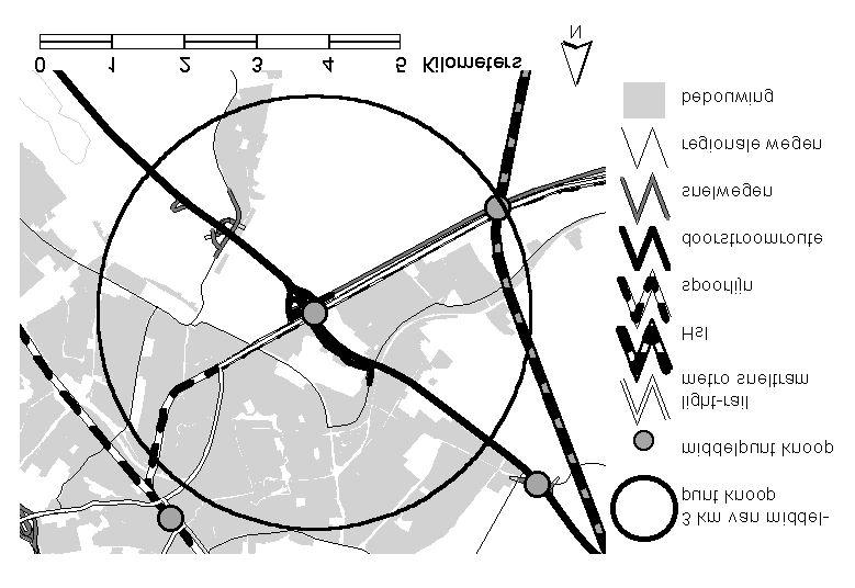 Per soort verbinding is nagegaan in hoeveel richtingen gereisd kan worden. Het aantal richtingen is bepaald binnen een straal van 3 km.