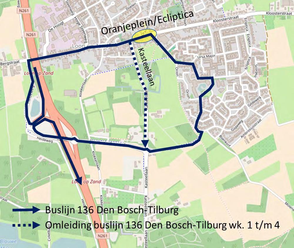 Openbaar vervoer Lijn 136, Oranjeplein / Ecliptica Week 1 t/m 4 2017 Bushalte Ecliptica van buslijn 136