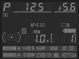 d5: LCD-venster/zoeker G-knop A Persoonlijke Inst. menu Kies de informatie die in de zoeker en het achterste lcd-venster moet worden weergegeven.