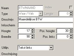 Via het icoon met de diskette kan u de positie opslaan.