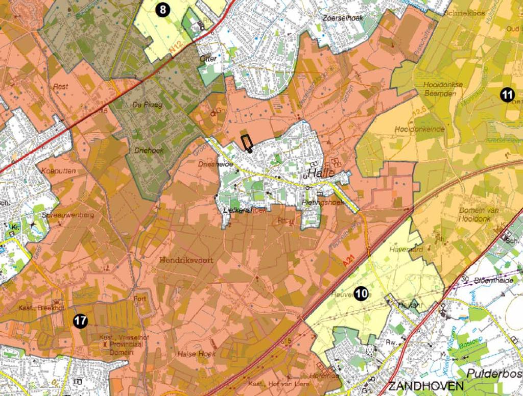 Figuur 4: visie landbouw, natuur en bos uittreksel operationeel uitvoeringsprogramma Bron: www.vlaanderen.be/ruimtelijk Het plangebied van het RUP KMO-zone Heideweg behoort tot gebied nr.