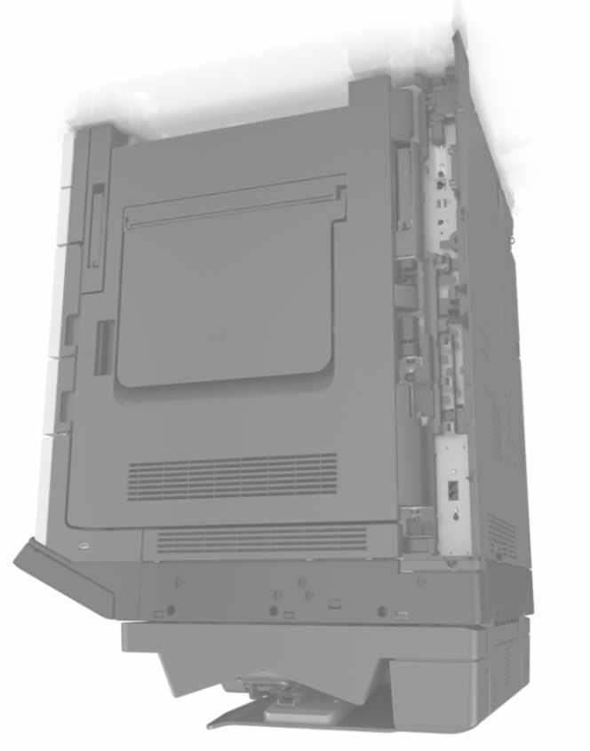 Faxen 102 Configuratie 2: De printer is aangesloten op een wandaansluiting; kabelmodem bevindt zich ergens anders in het gebouw 1 Sluit het ene uiteinde van de telefoonkabel aan op de line-poort van