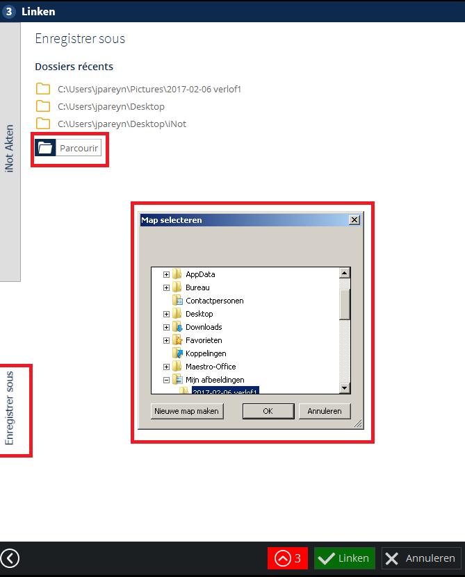 b) Opslaan op uw pc Via de knop opslaan als heeft u toegang tot de knop bladeren waarna u de plaats kan kiezen in Windows Explorer waar u het document wilt