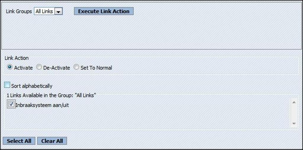 o Set to Normal (Link terug zetten in normaal stand, zodat deze weer ). Klik na het instellen van de Link op Execute Link Action om de actie uit te voeren. 2.
