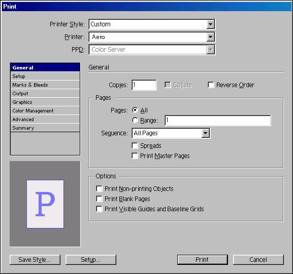 Opties selecteren bij het afdrukken U kunt de standaardinterface van het printerstuurprogramma voor de kleurenserver gebruiken om afdrukopties te selecteren in