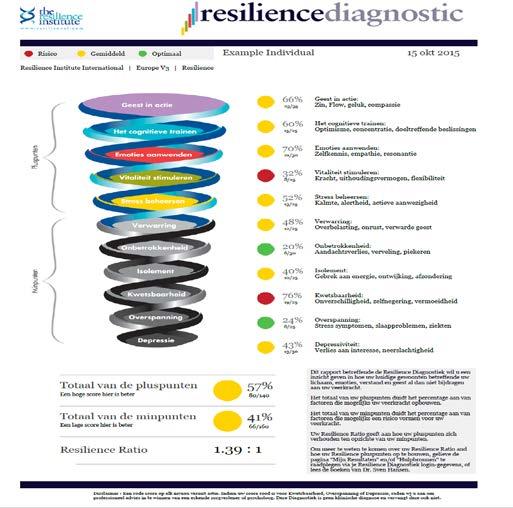 Individuele Resilience Diagnostiek» Online self-assessment» Vertrouwelijk» Interactief rapport met overzicht van sterktes vs