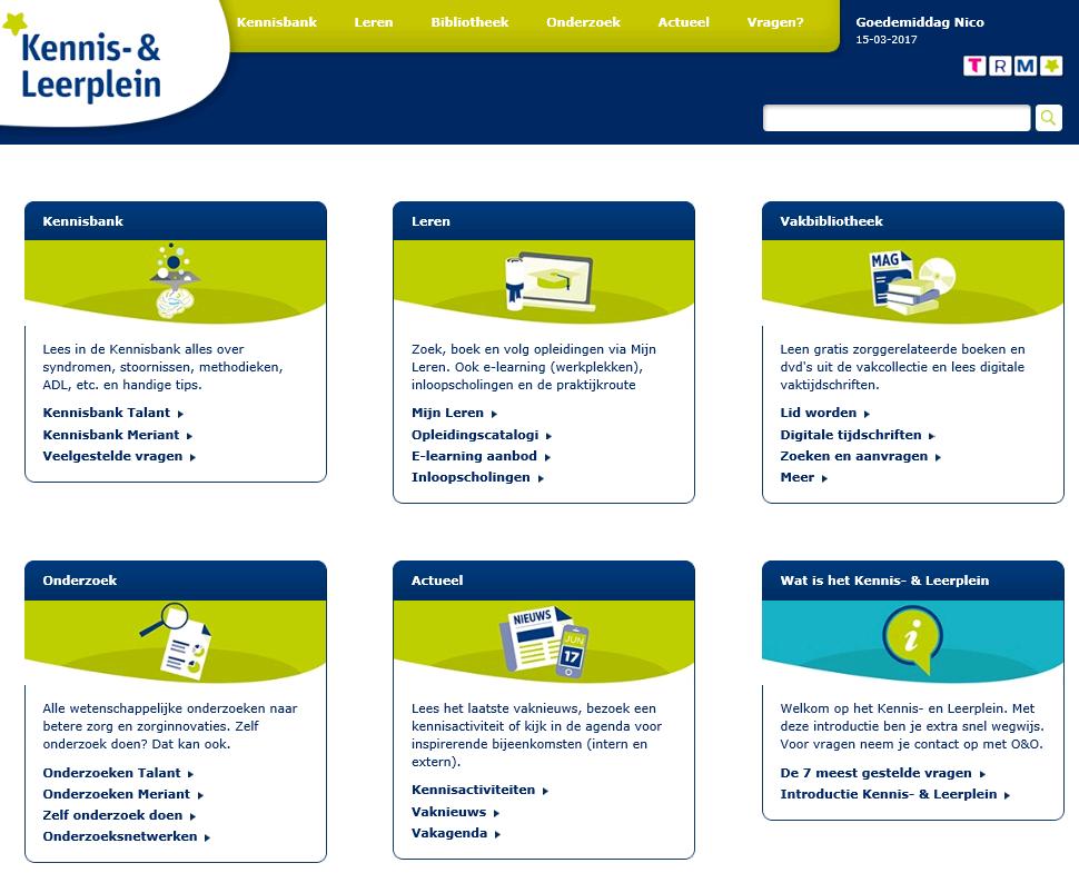 Digitale hulpmiddelen in 2016 Alleen voor onze medewerkers Kennisen Leerplein (intranet/thuisportaal) Resultaten in 2016 16.