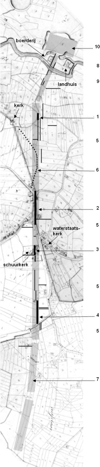 3 Wanneer deze lijn op een kaart met een veel grotere schaal wordt gezet, blijkt dat de flauwe bocht in de richting Olland en Sint-Oedenrode wijst. De andere kant wijst naar de Dommel.