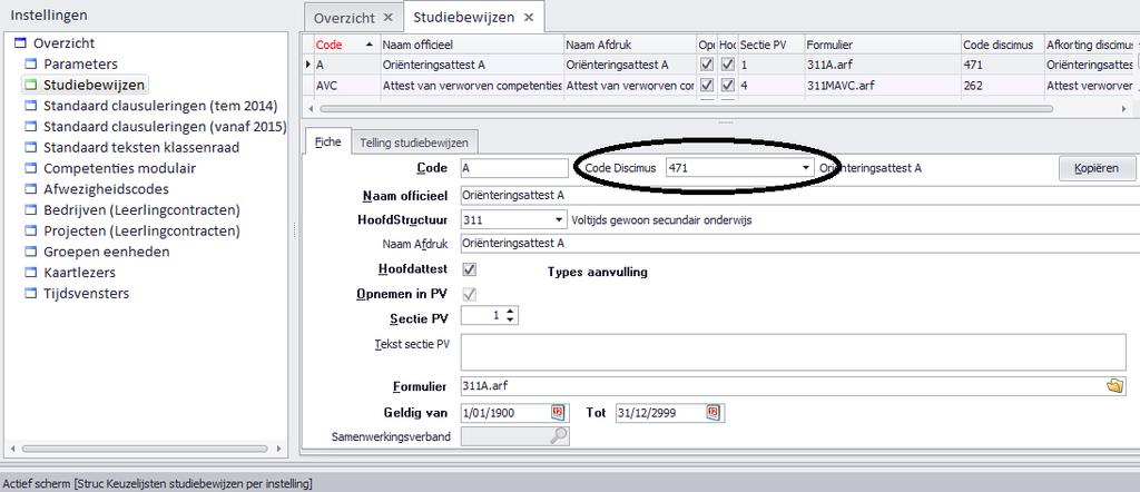 HOOFDSTUK 1. STUDIEBEWIJZEN 3 1.1 Studiebewijzen 1.1.1 Definitie van de studiebewijzen Via Schoolstructuur - Keuzelijsten - Studiebewijzen - Studiebewijzen, bepaalde je reeds welke studiebewijzen uitgereikt kunnen worden in je instelling.