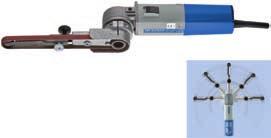 Elektrische machines en toebehoren Bandslijpmachines, bandlengte 520/610 mm x breedte 3-20 mm Technische gegevens Incl. slijpbandvoorzetarm BSVA 9/25. Dubbel geïsoleerd. Traploze toerentalregeling.