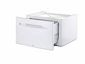 Toebehoren in optie Referentie Beschrijving Prijs* WMZ20500 Sokke voor droogautomaten met witte schuifade (HxBxD 40x60x55 cm) 149,99 WMZ20490 Sokke voor wasmachines met witte schuifade (HxBxD