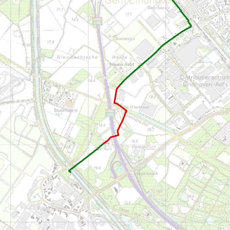 -6-66912927-GCS 1-567 Figuur 6 Worst-casesegment van de Z-56-1-KR-1 t/m 5, weergegeven in rood. Dit segment levert het hoogste groepsrisico op in de nieuwe situatie.