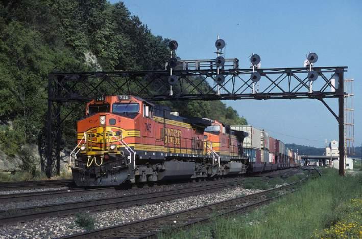 De railway scene in de Verenigde Staten wordt echter geheel bepaald door het goederenvervoer.