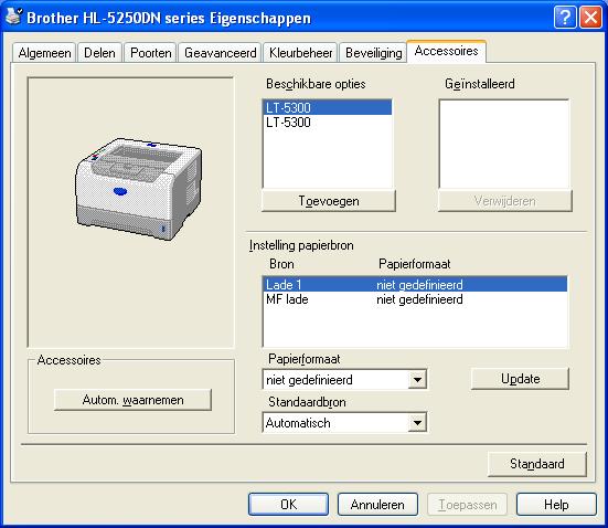 3. Driver en software Het tabblad Accessoires Opmerking Selecteer 014/41.12.08 in het menu 014/42.55.99 Start de 014/59.26.95 optie Configuratiescherm en vervolgens Printers 1.