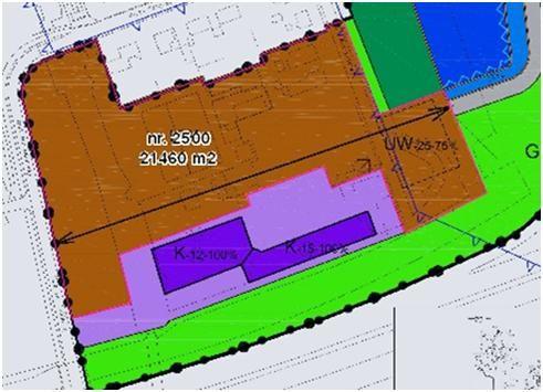 3 van 5 2501 2501 28.816 m2 bvo (indirect) vlak 25m hoog: 25m = 7 lagen 7 x 1.129 = 7.903 m2 bvo rest vlak 12m = 3 lagen 3 x 6.971 = 20.913 m2 bvo Bestemming Uitwerkingsgebied (UW, artikel 2.