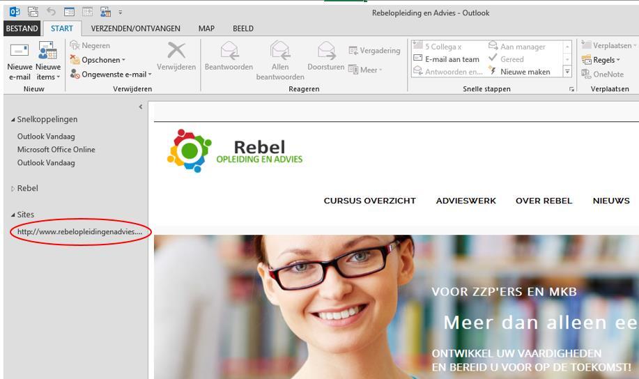 Houd de linker muisknop ingedrukt en sleep, in dit geval www.rebelopleidingenadvies.