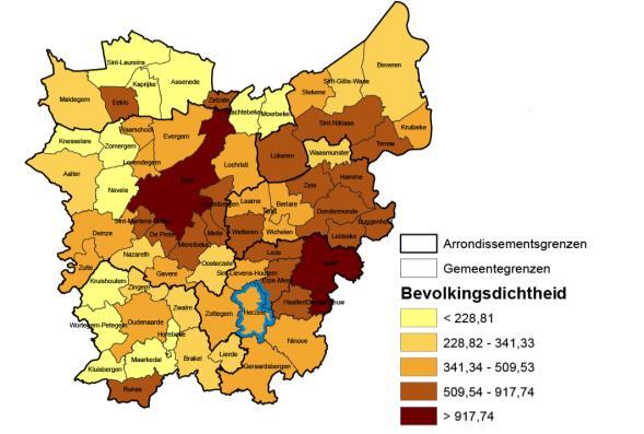Bron data: Rijksregister (inclusief wachtregister) via bevolkingskubus, 2012 Verwerking: Steunpunt Sociale Planning Oost-Vlaanderen, socialeplanning@oost-vlaanderen.