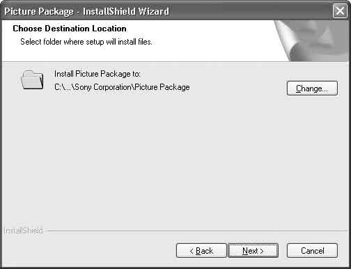 90), mag u de camera niet op de computer aansluiten vóórdat u de "Picture Package"-software hebt geïnstalleerd (behalve voor Windows XP). Klikt op [Picture Package/ ImageMixer VCD2].