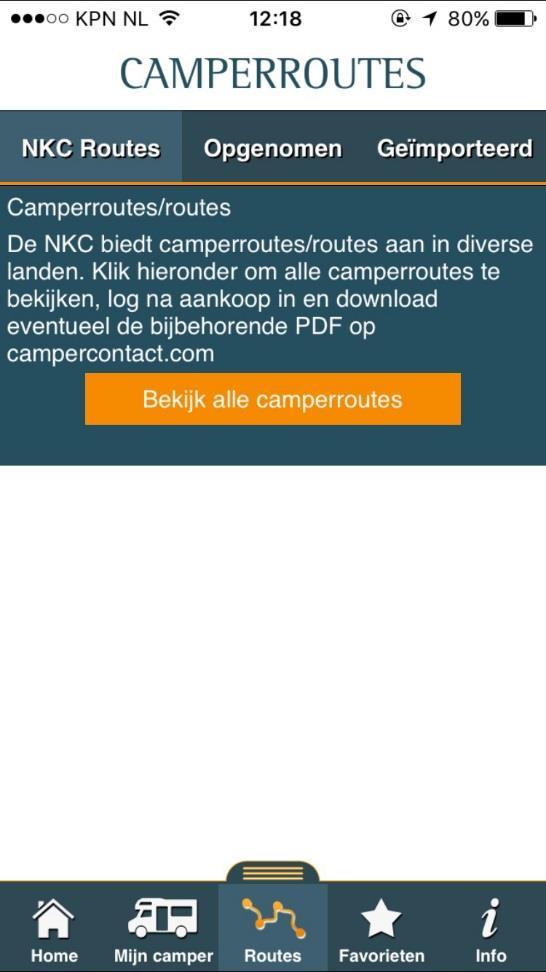 Hoe koop ik een NKC Camperroute? 1. Open de app Campercontact. 2.