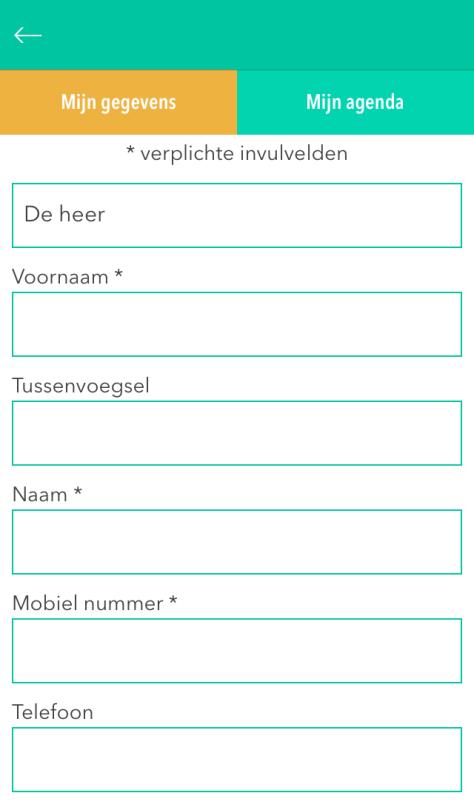 FUNCTIONALITEITEN Na afronding van de registratie heeft u de mogelijkheid de functionaliteiten van de applicatie te