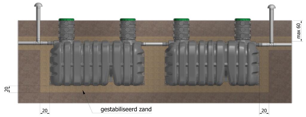 Inbouwtekening groenzone (maten in cm) Inbouwtekening oprit verkeersklasse B 125 kn (maten in cm) 8.