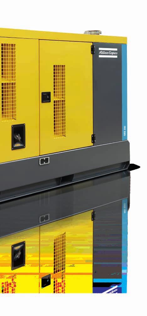 Transportefficiëntie Hijs frame berekend op vier keer het gewicht van de generator Robuust basisframe geschikt voor regelmatig te verplaatsen Ultracompacte voetafdruk om laden in een