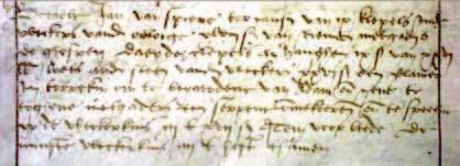 De oudst gekende archieftekst die expliciet verwijst naar een beiaardklavier. Het woord clavier staat achteraan op regel 4 (Stadsarchief Oudenaarde, 1510). database RISM.